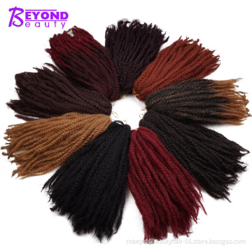 aliexpress wholesale 18 inch Synthetic Marley Braids Soft Fluffy Afro Kinky Curly Twist Braiding Hair Crochet Braids